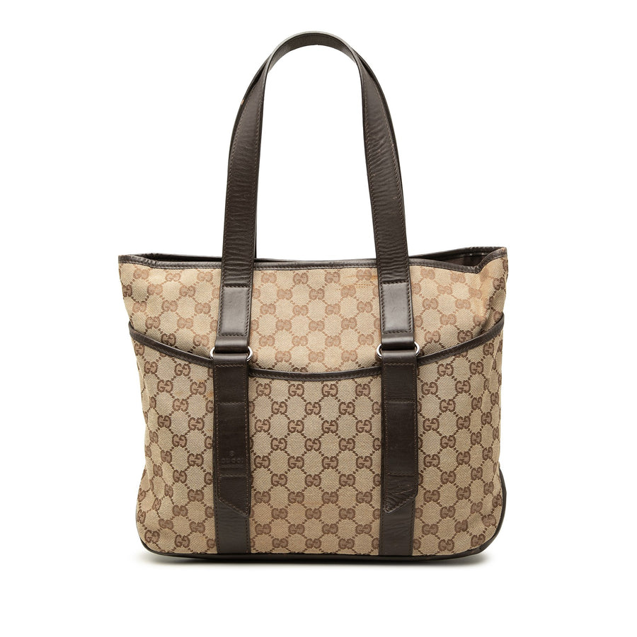 Gucci Gg Canvas Tote Pre-Loved Beige