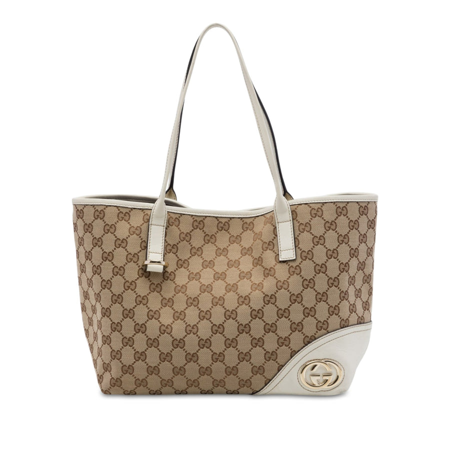Gucci Gg Canvas New Britt Tote Pre-Loved