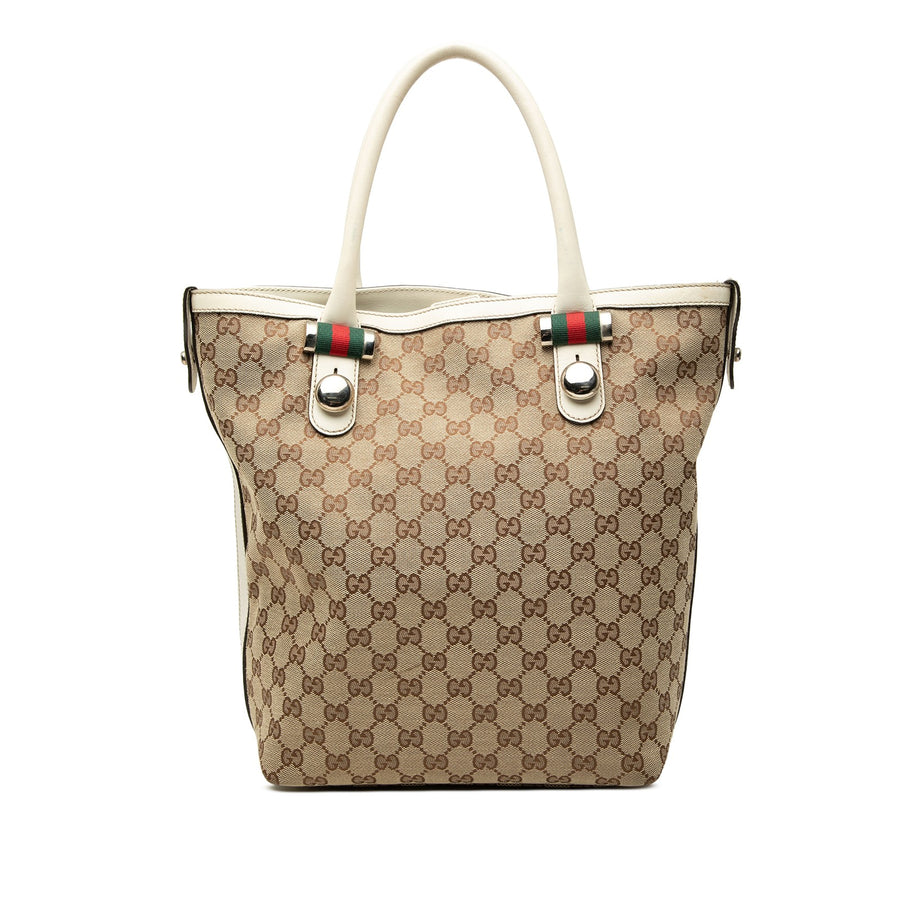 Gucci Gg Canvas Web Match Ball Tote Pre-