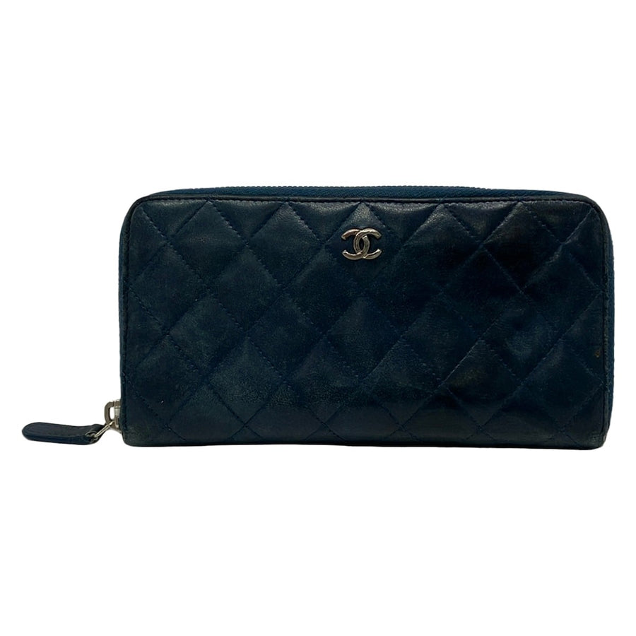 Chanel Matelasse Dark Navy Lambskin Long