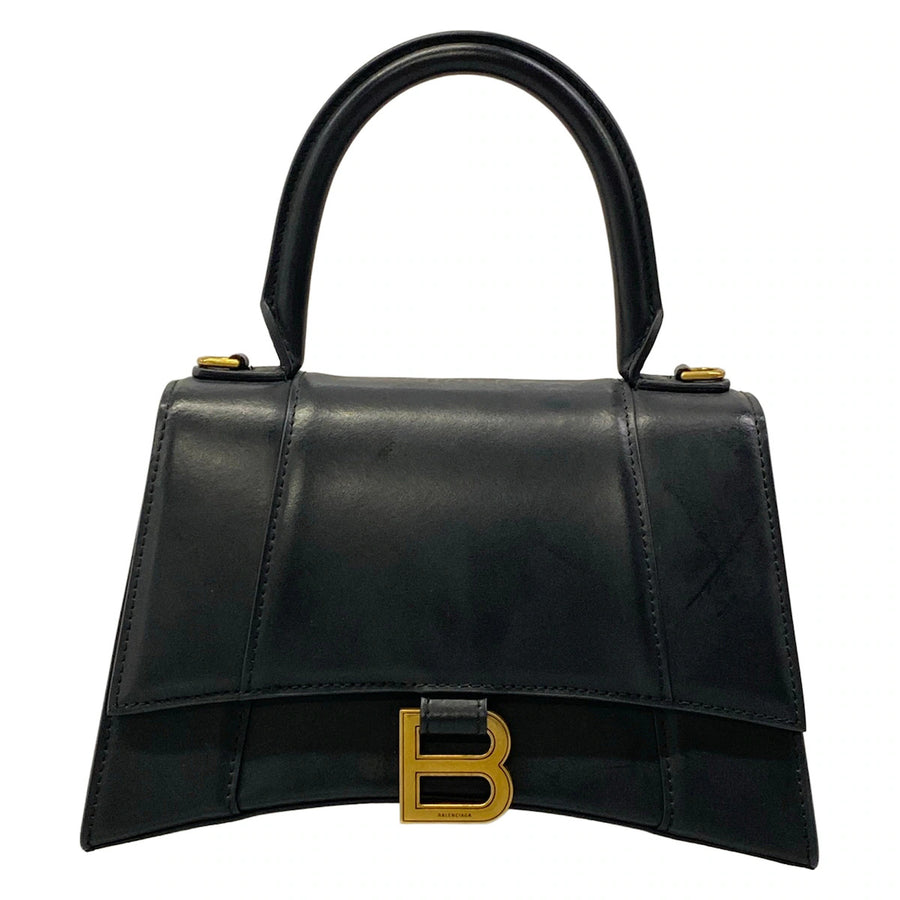 Balenciaga Hourglass Small Black Leather