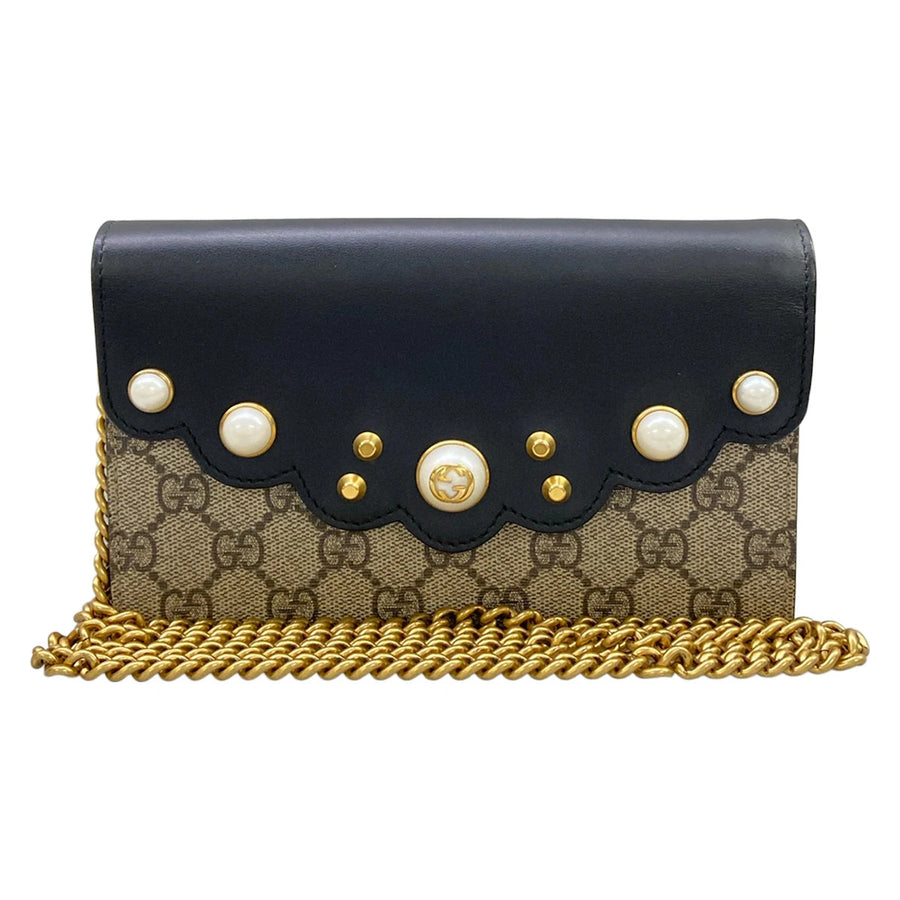 Gucci Chain Wallet Brown Black Multi