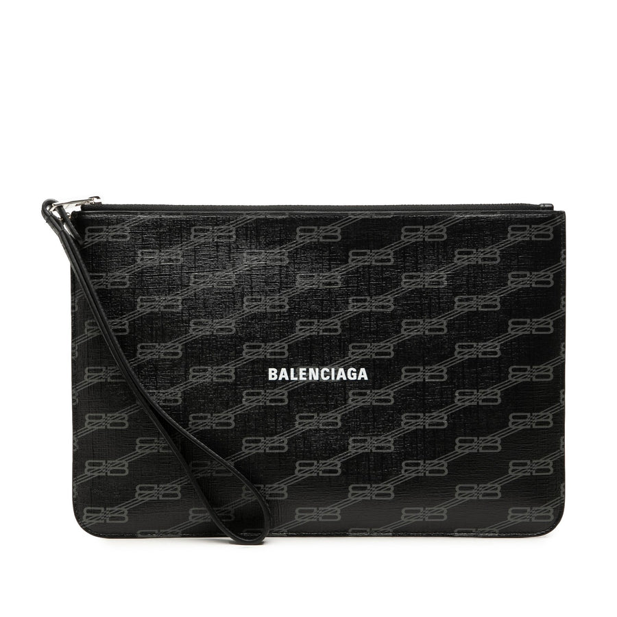 Balenciaga Bb Coated Canvas Wristlet