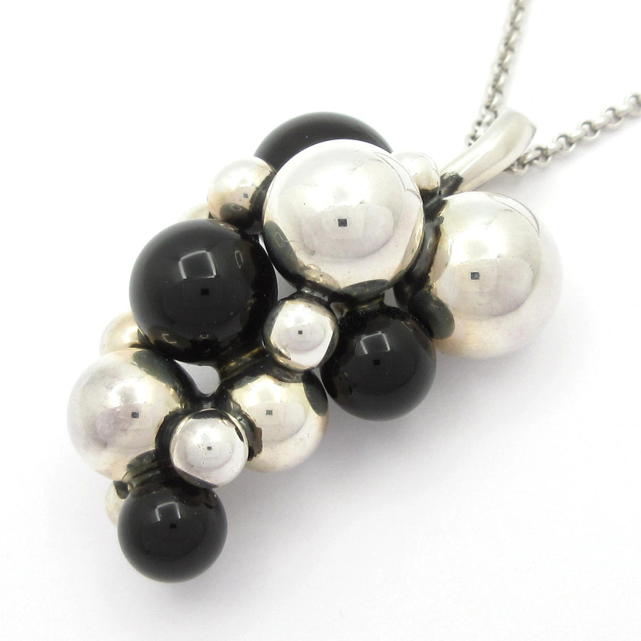 Georg Jensen Silver Black Color Stone