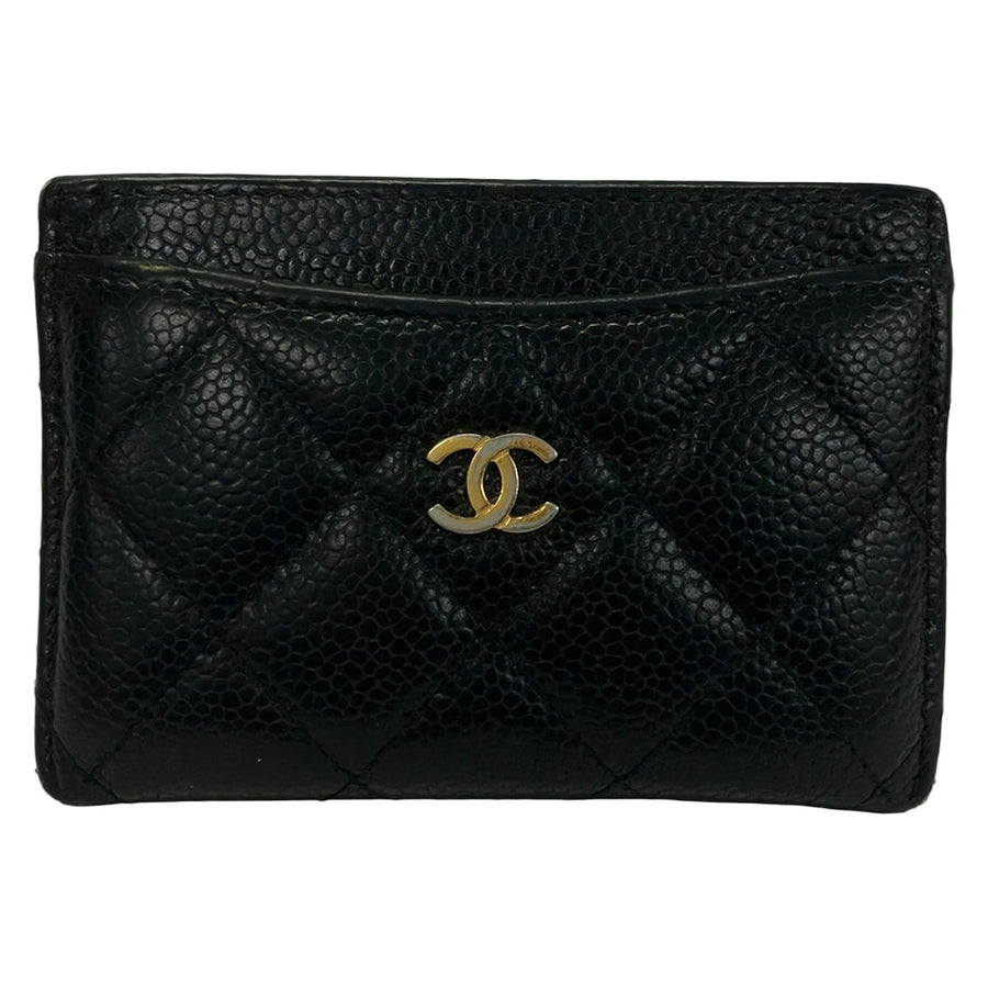 Chanel Matelasse Black Calfskin Card