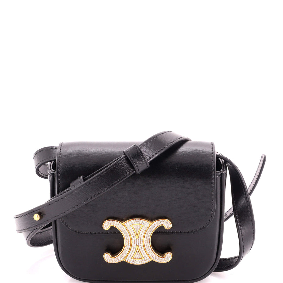 Celine Claude Shoulder Bag Leather With