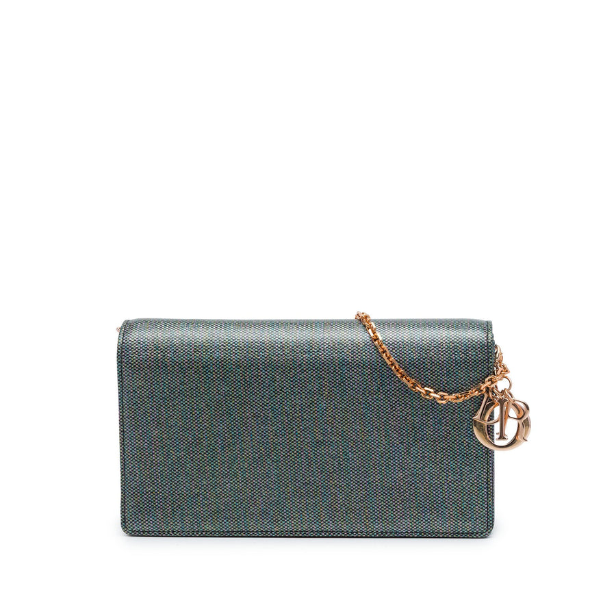 Dior Coated Canvas Houndstooth Wallet On