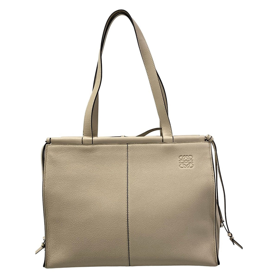 Loewe Cushion Tote Beige Leather Bag