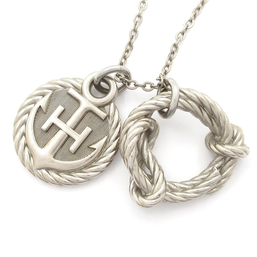 Hermes Cordage Rope Necklace Silver