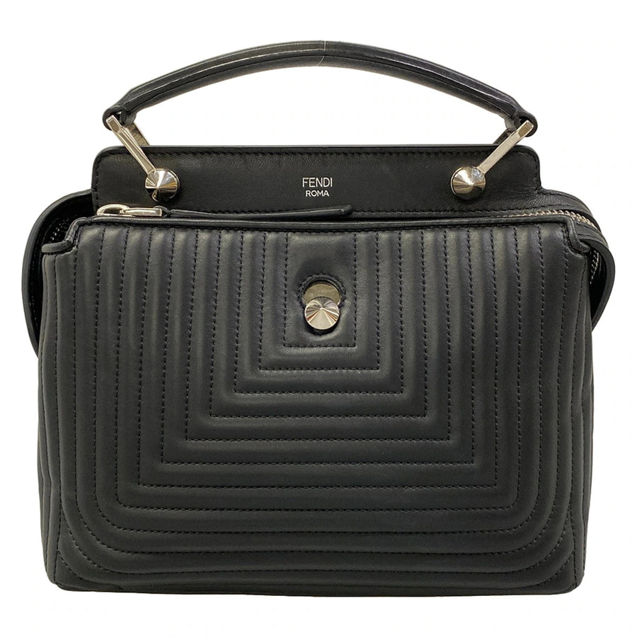 Fendi Small Dot Com Click Black Leather