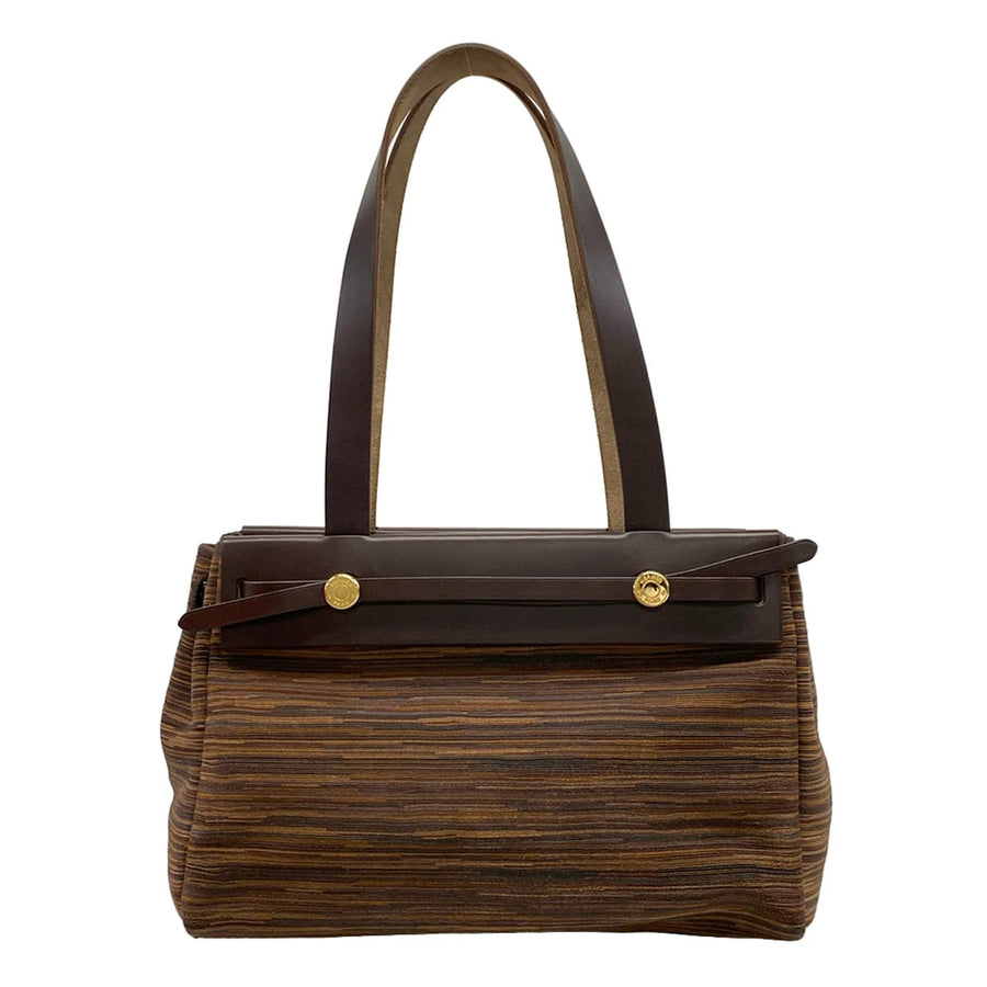 Hermes Her Bag Cabas Pm Dark Brown Multi