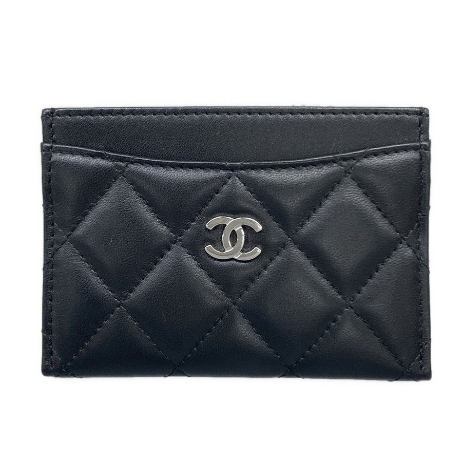 Chanel Matelasse Black Lambskin Card