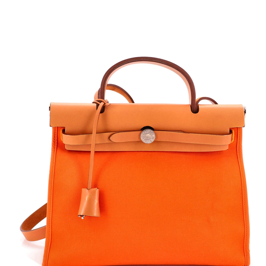 Hermes Herbag Zip Leather And Toile 31