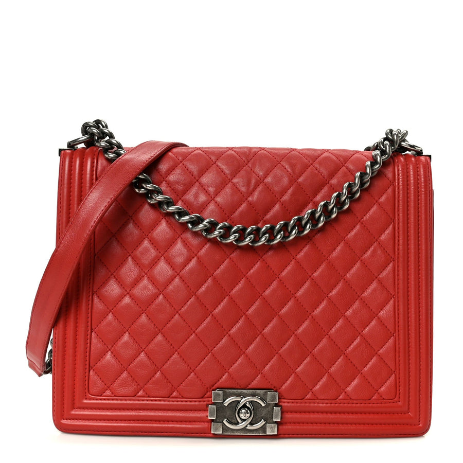 Chanel Calfskin Quilted Large Boy Flap