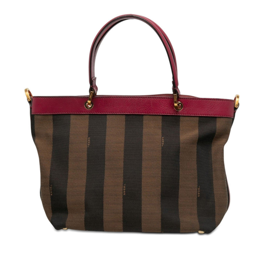 Fendi Large Pequin Canvas Satchel Pre-