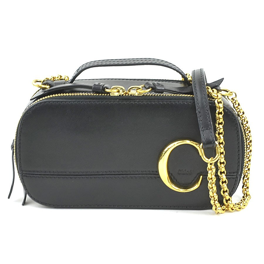 Chloe Shoulder Bag Black Leather