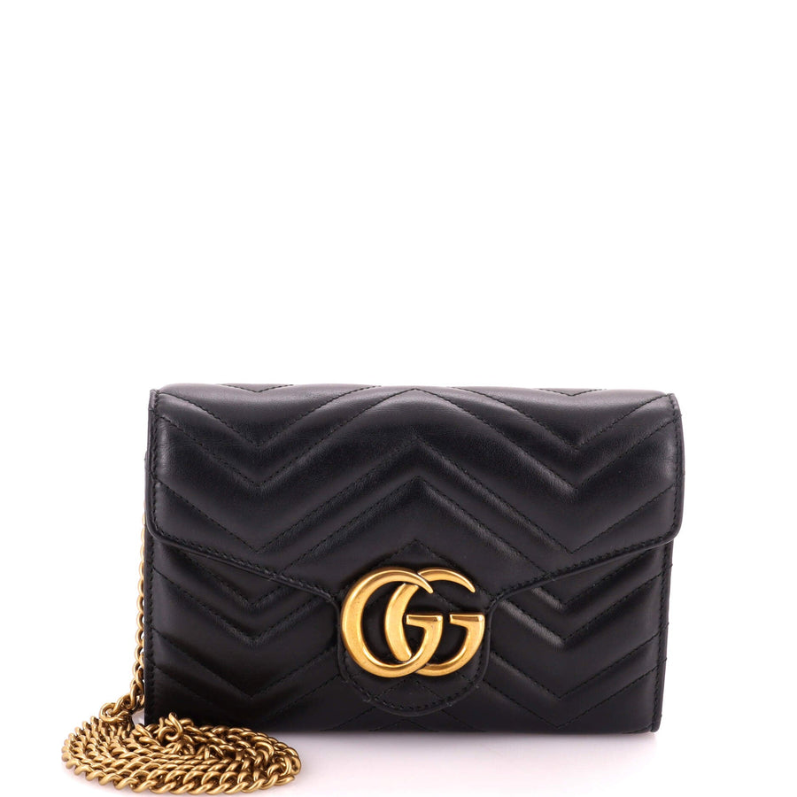 Gucci Gg Marmont Chain Wallet Matelasse