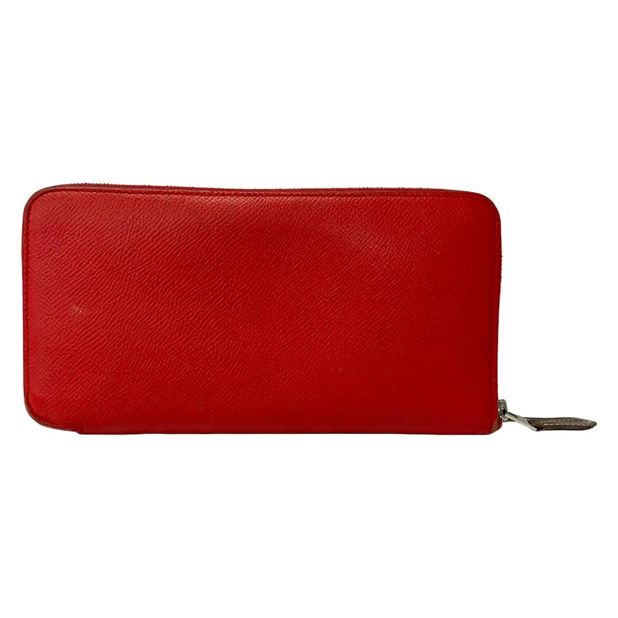 Hermes Azap Long Silkin Rouge Coeur Veau