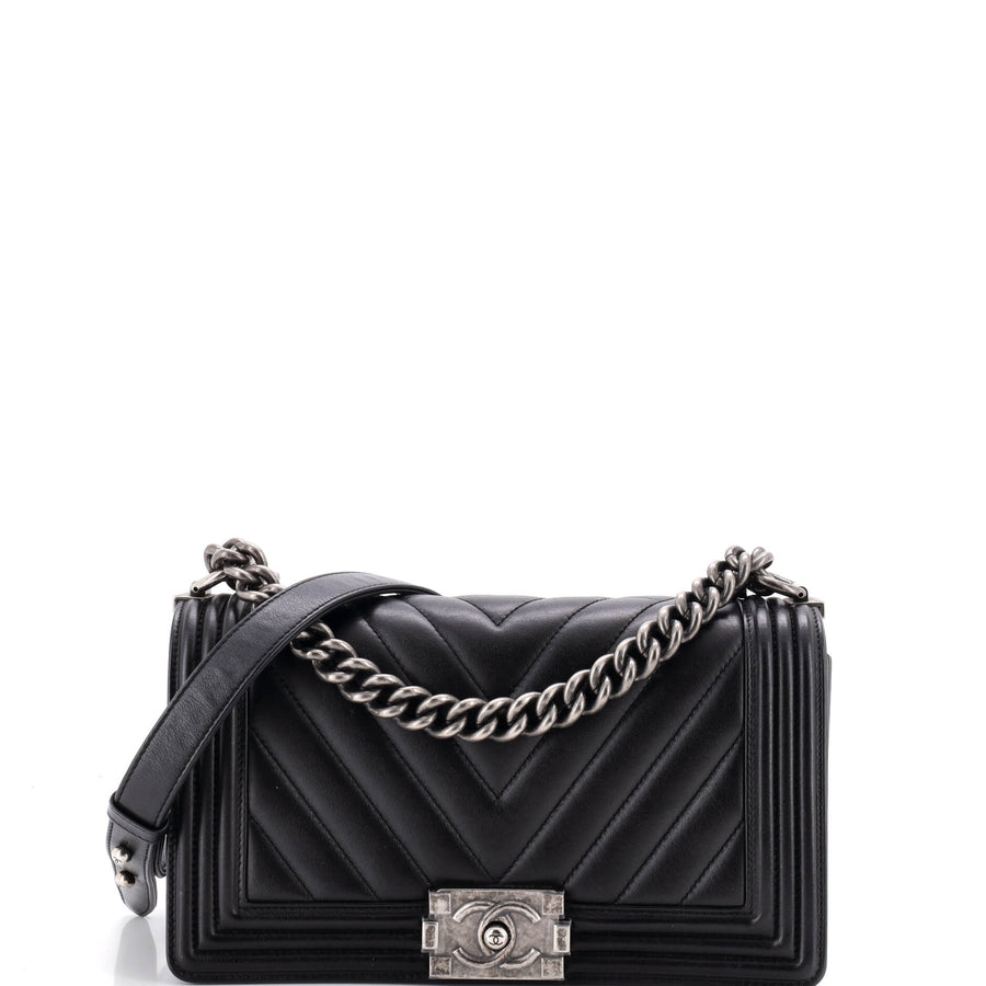 Chanel Boy Flap Bag Chevron Calfskin Old