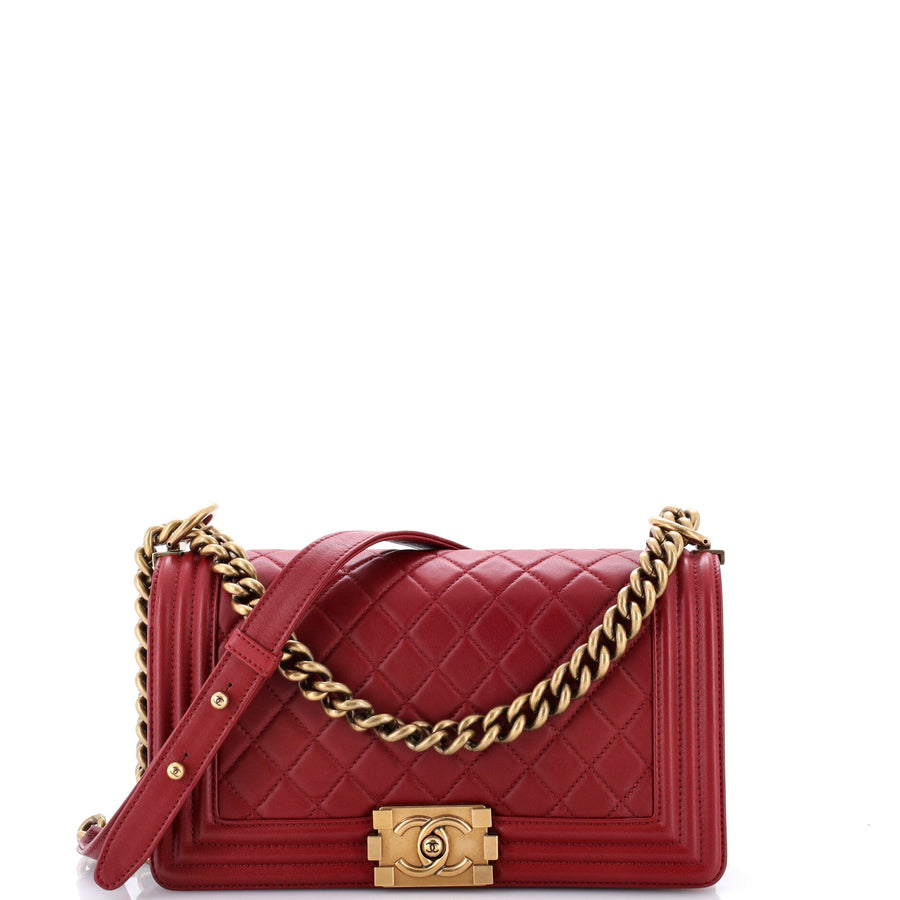 Chanel Boy Flap Bag Quilted Lambskin Old