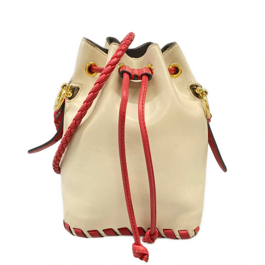 Fendi Mini Mon Tresor Beige Red Leather