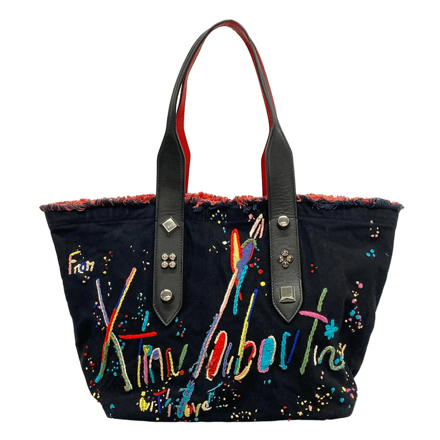 Christian Louboutin Black Canvas Leather