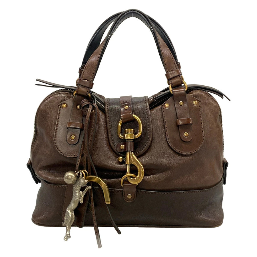 Chloe Jump In Dark Brown Leather Handbag
