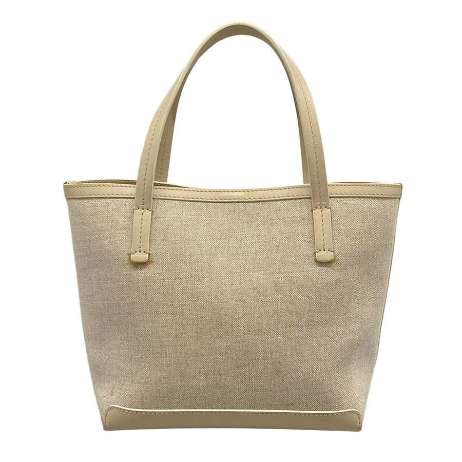 The Row Park Tote Small Cream Canvas