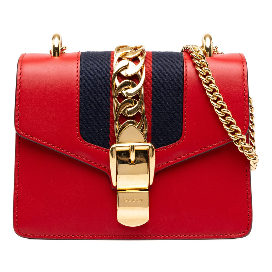 Gucci Mini Calfskin Web Sylvie Chain