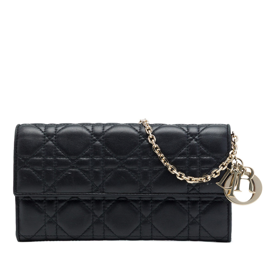 Dior Lambskin Cannage Lady Wallet On