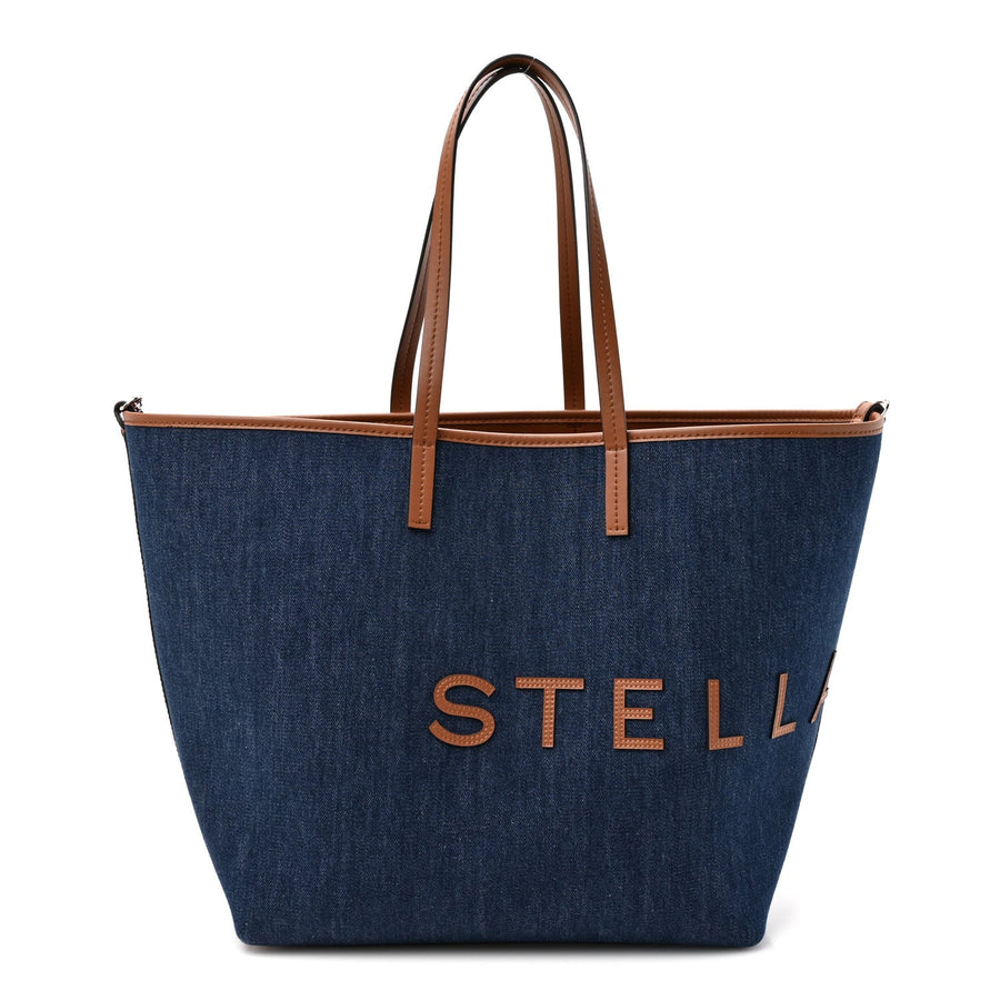 Stella Mccartney Denim Logo Tote Blue