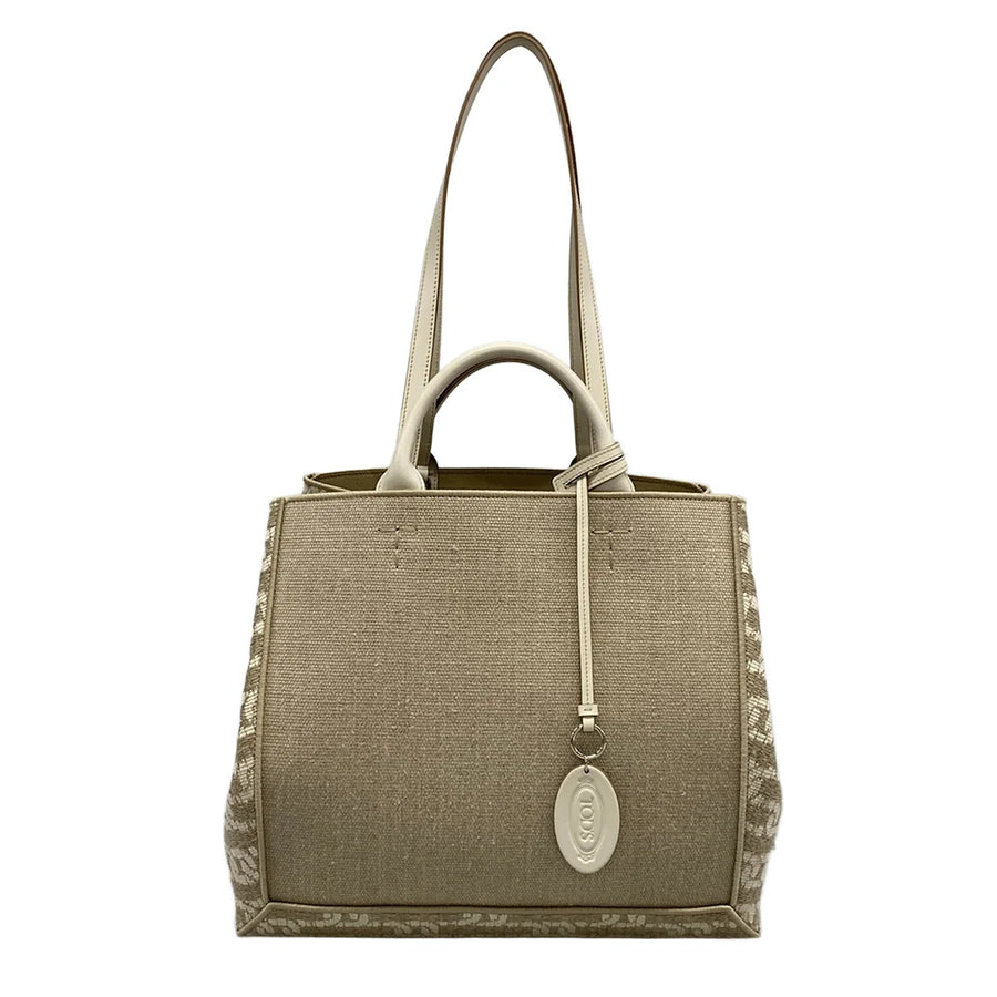 Tod's Double-Up Tote Bag Gray Beige