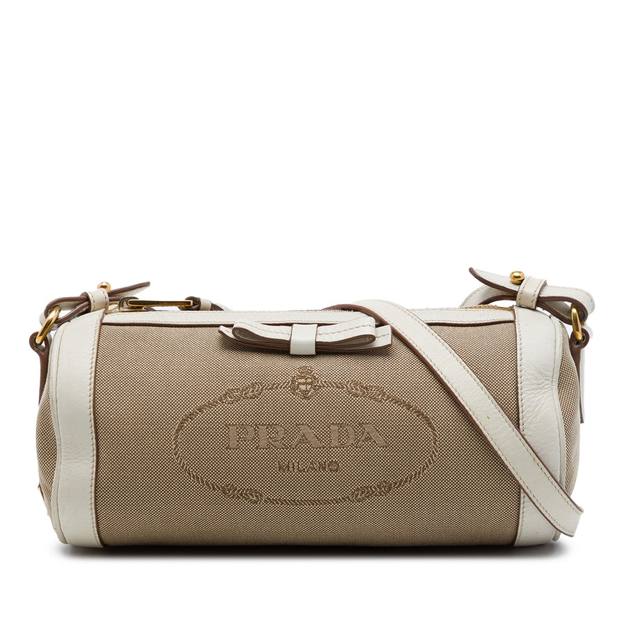 Prada Canvas Canapa Logo Bow Barrel