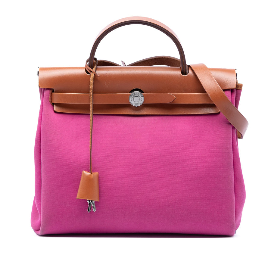 Hermes Herbag Zip Leather And Toile 31
