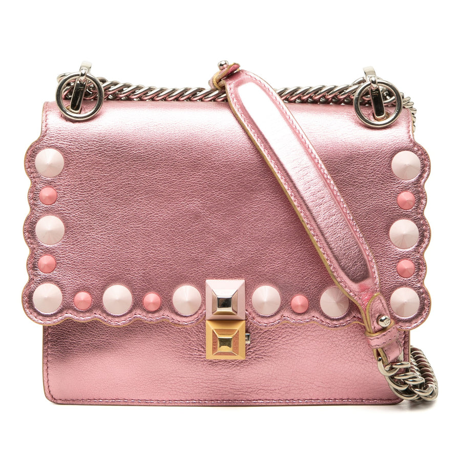 Fendi Mini Scalloped Metallic Studded