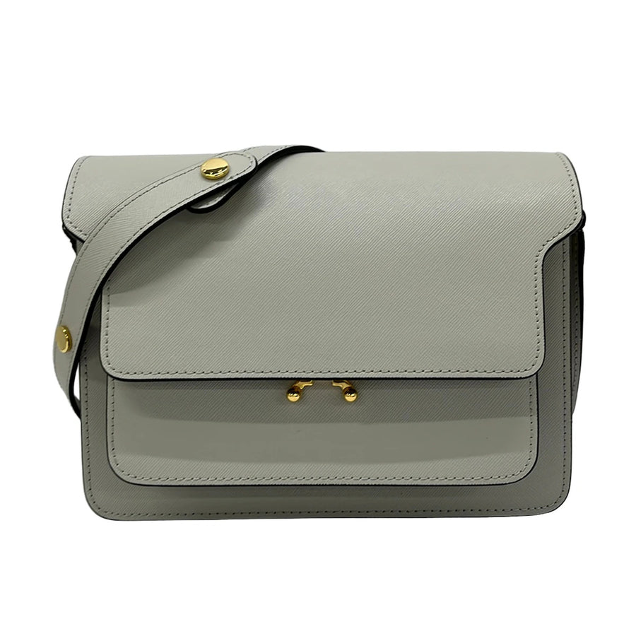 Marni Trunk Light Gray Leather Shoulder