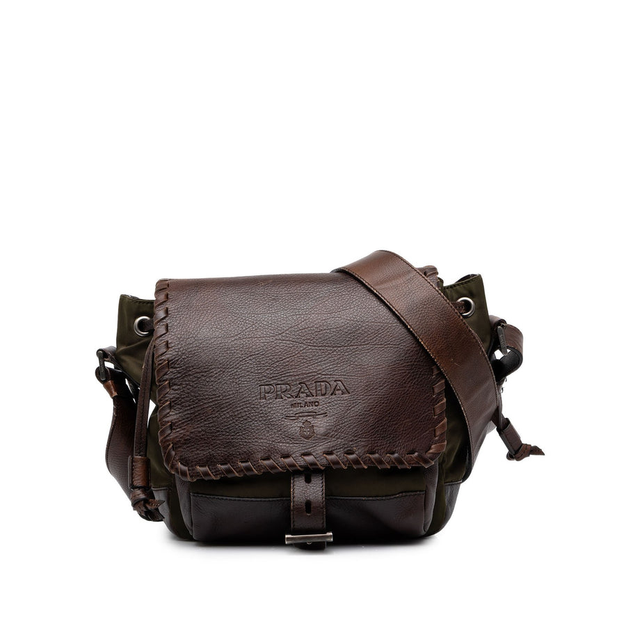 Prada Tessuto And Leather Whipstitch
