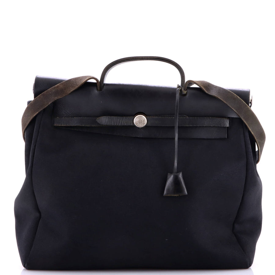 Hermes Herbag Toile And Leather Mm
