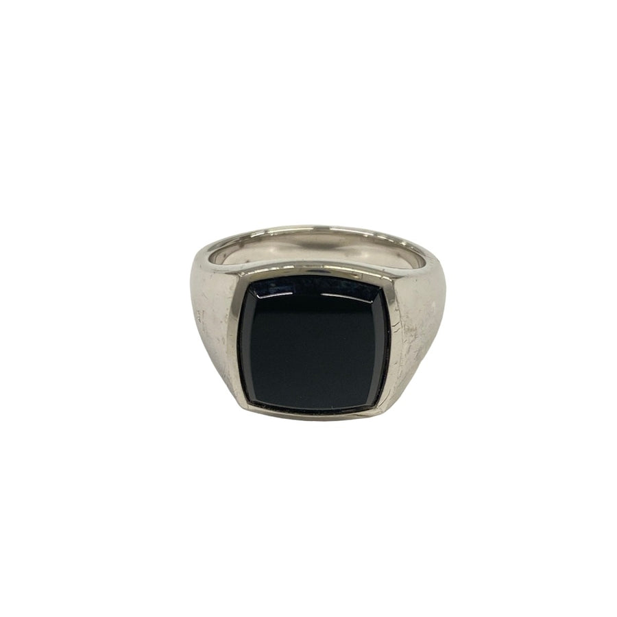 Tom Wood Key Ring Silver Black Onyx