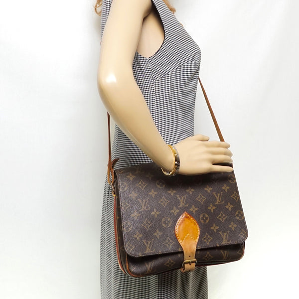 Shop for Louis Vuitton Monogram Canvas Leather Cartouchiere GM