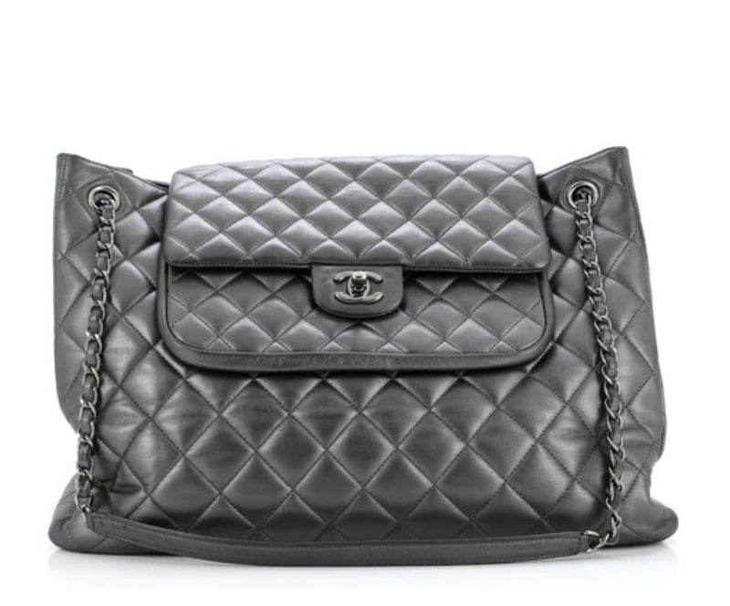 Chanel North South Deauville Tote Canvas