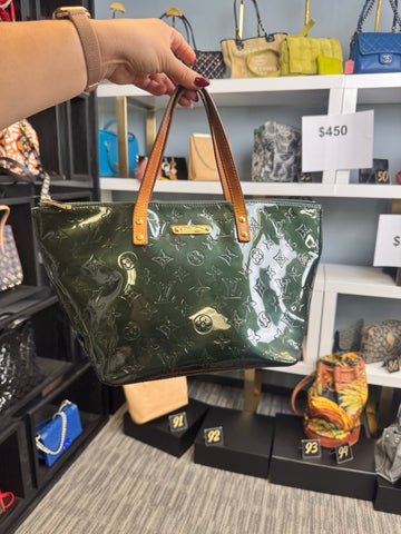 Louis Vuitton green Vernis handbag
