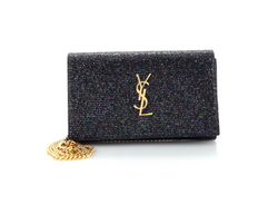 Classic Glitter Monogram Wallet on Chain - YSL