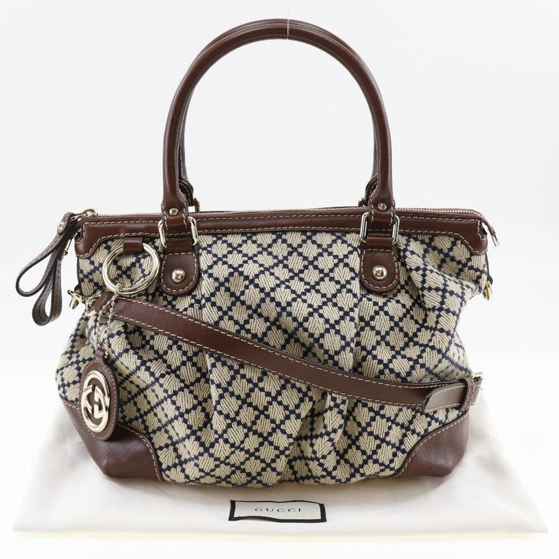 Gucci Diamante Handbag Sukey Brown /