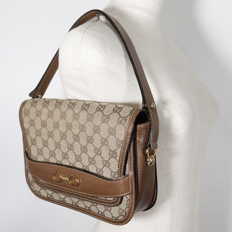 Gucci Old Shoulder Bag Brown Gg Canvas