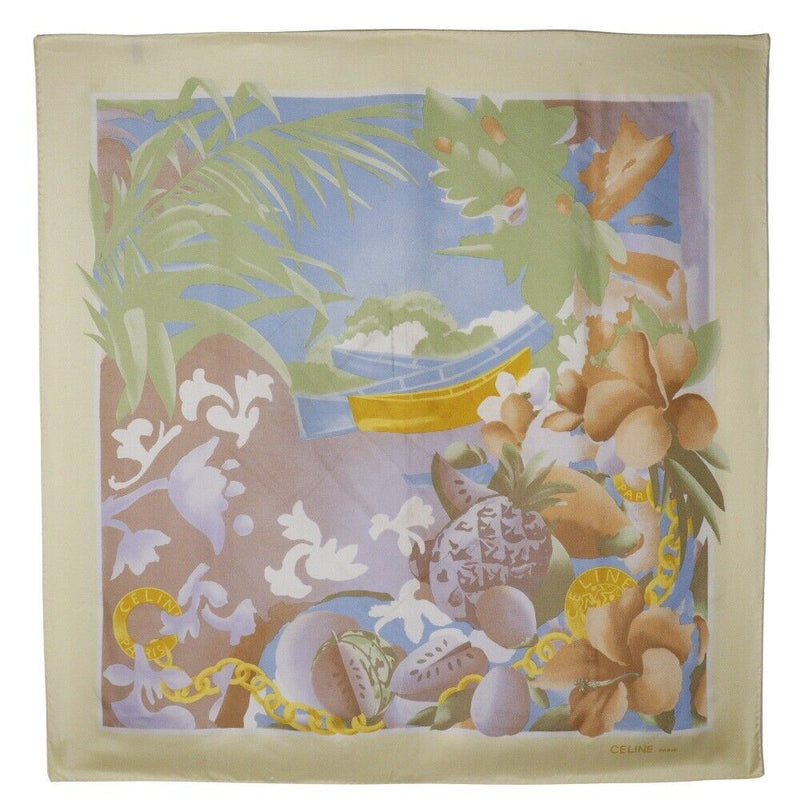 Celine Scarf Tropical Pattern Yellow /