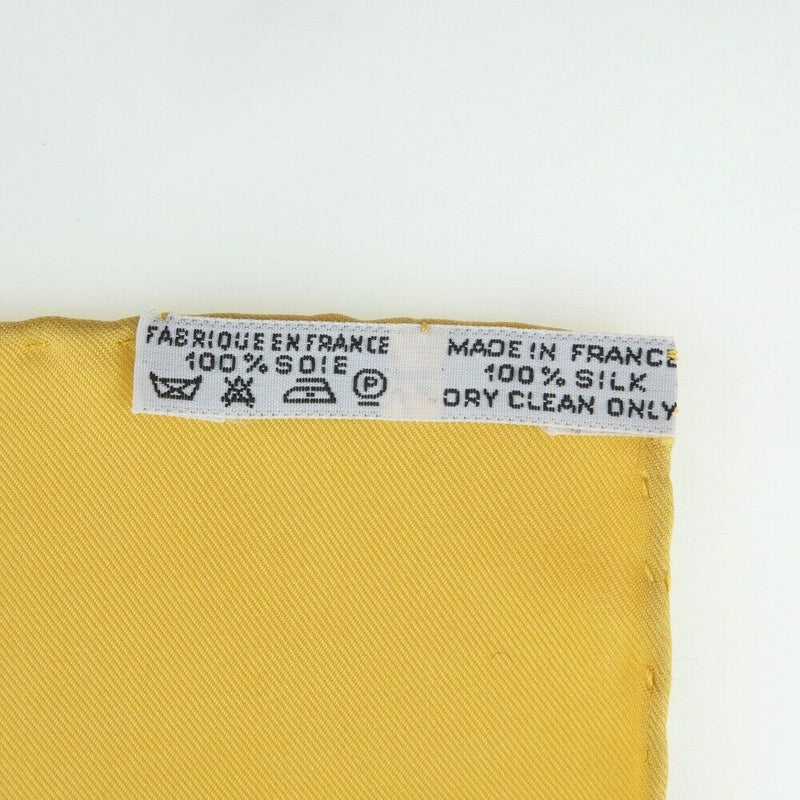 Hermes Carre90 Calfskin Yellow Silk