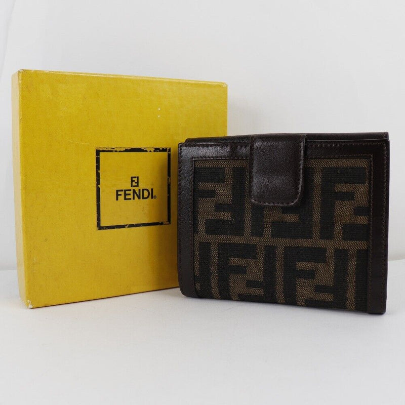 Fendi Zucca Wallet Brown Canvas/Calfskin