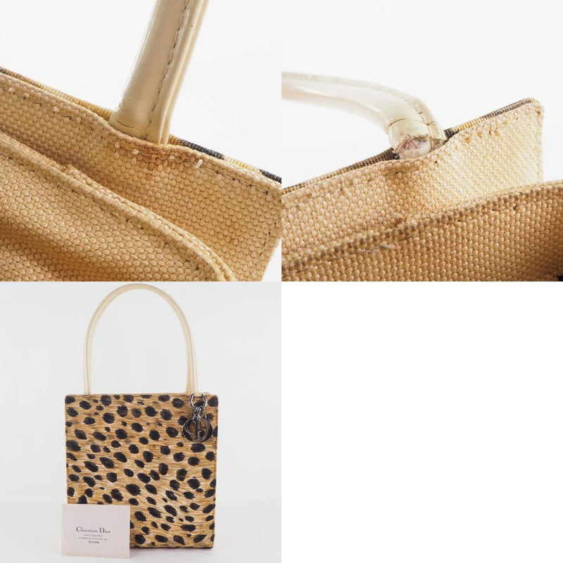 Dior Leopard Handbag Yellow/Black Canvas