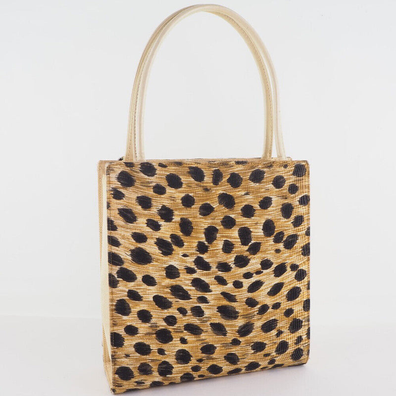 Dior Leopard Handbag Yellow/Black Canvas